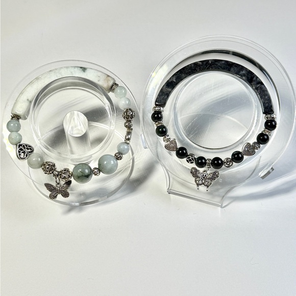 Black Ink Jade Half Bangle Bracelet | Natural Wu Ji Jade, Artisan Jewelry - Picture 13 of 13